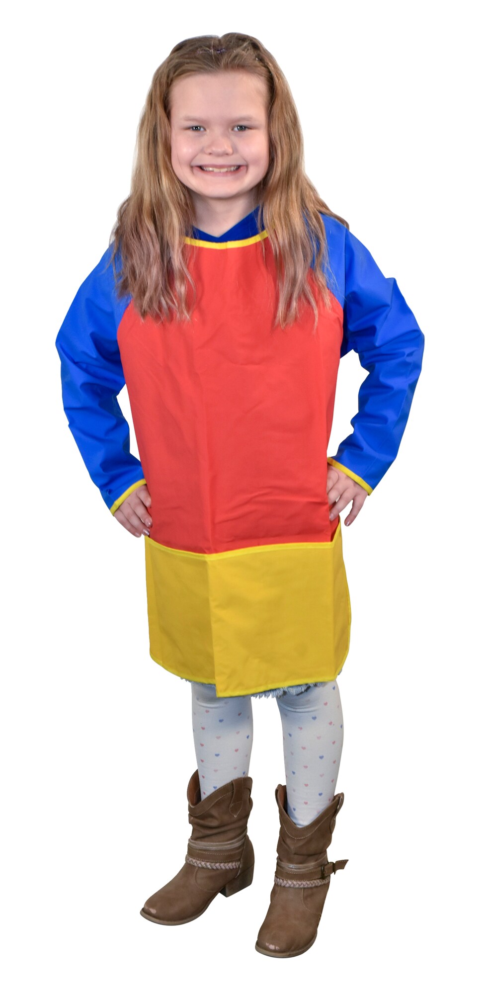 School Smart Kid&#x27;s Vinyl Smock with Sleeves, Full Protection, 25 x 22 Inches