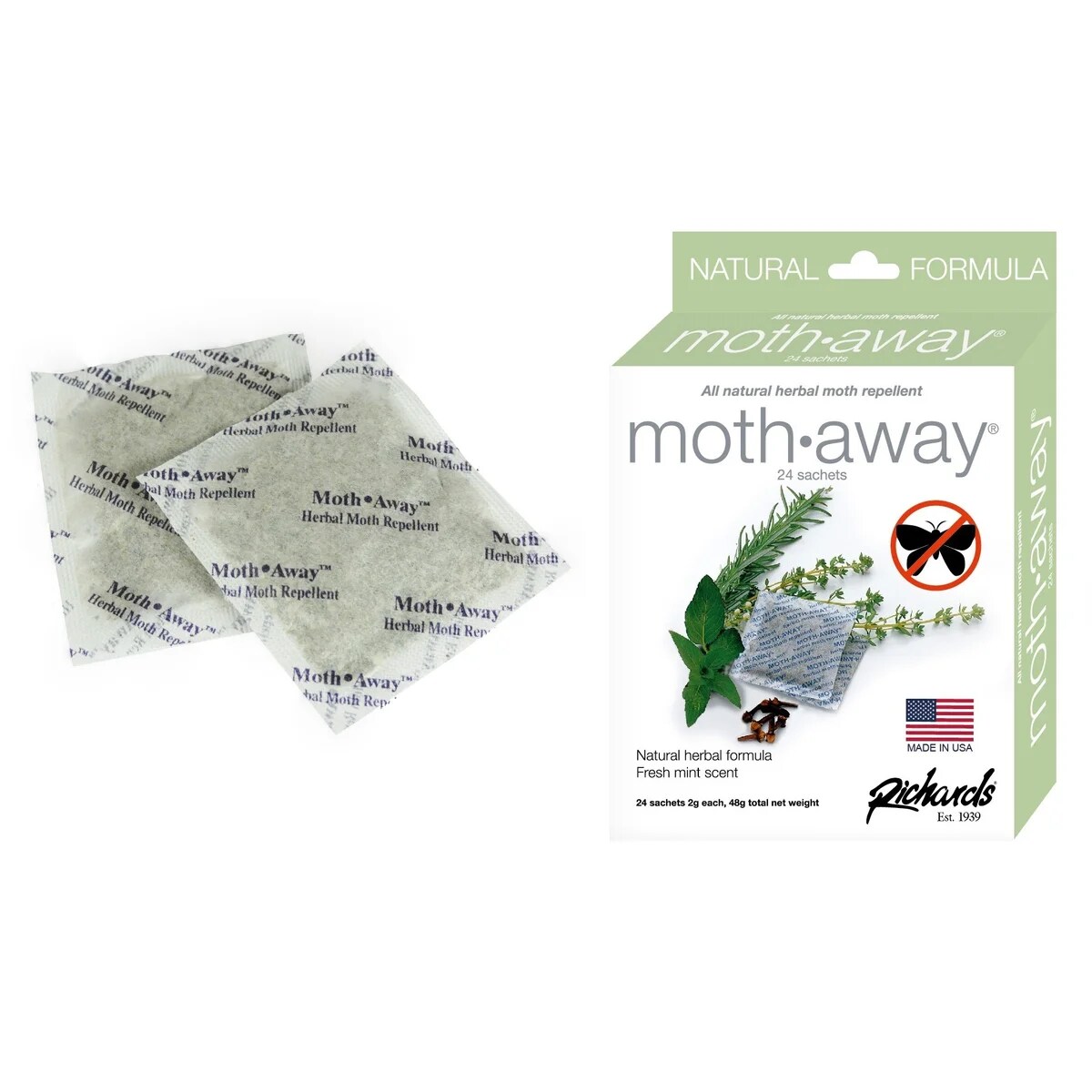 Moth Away Sachets Nontoxic (White 2.25&#x22; x 2.25&#x22;)
