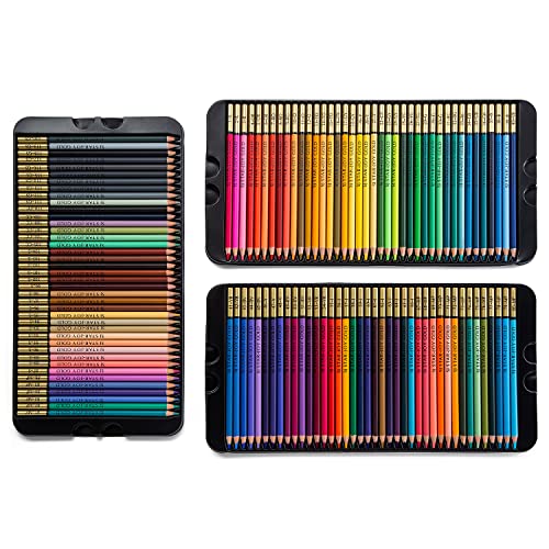 Sj STAR-JOY Gold Edition 120 Colored Pencils for Adult Coloring Books, Premier Coloring Pencils Set for Layering Shading Blending, Holiday Gifts for