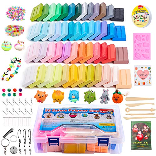 ifergoo Polymer Clay, Modeling Clay for Kids DIY Starter Kits, 50 Color  Oven Baked Model Clay, Non-Toxic, Non-Sticky, with Sculpting Tools, Ideal  Gift for Boys and Girls