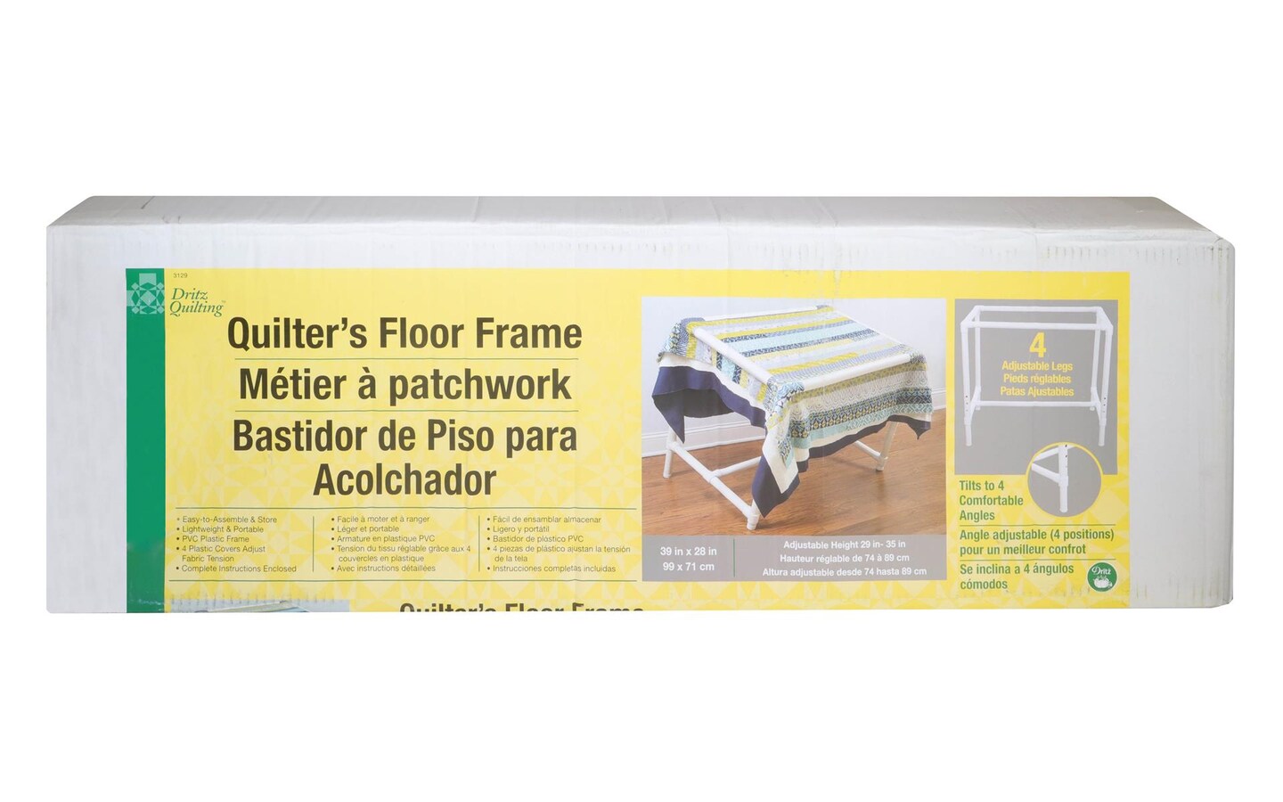 Dritz Quilting Floor Quilt Frame 29-35&#x22; White