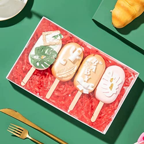 Clear White Cookie Boxes with Full Window For Bakery Cakesicle Macaron Chocolate Bomb Ore, 24 Pack 9 1/2" x 6" x 1 1/4"