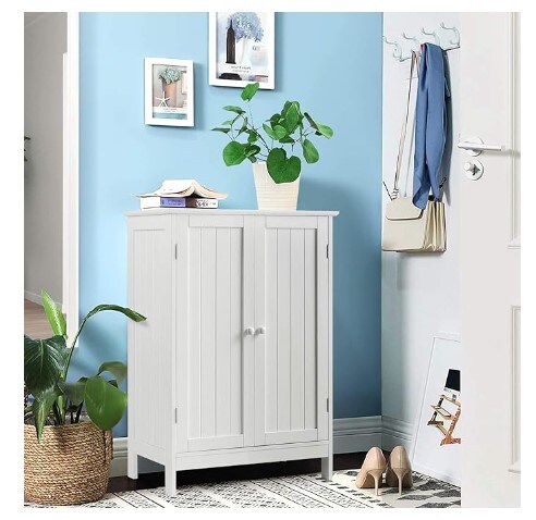 Wooden Floor Storage Cabinet for Bathroom, Freestanding Storage Cabinet for Living Room Modern Furniture