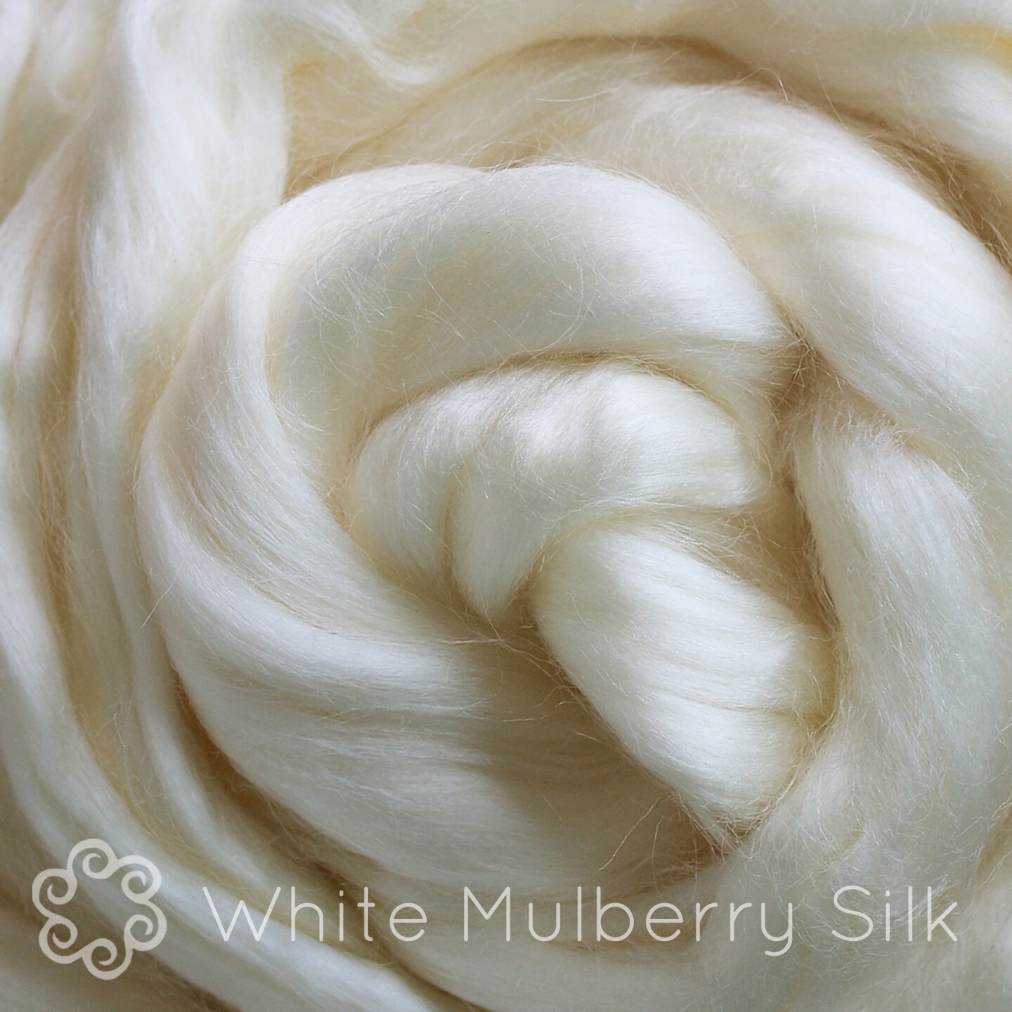 2oz Mulberry Silk Fiber: Premium Grade Natural Unbleached Pure White Undyed Combed Top Roving