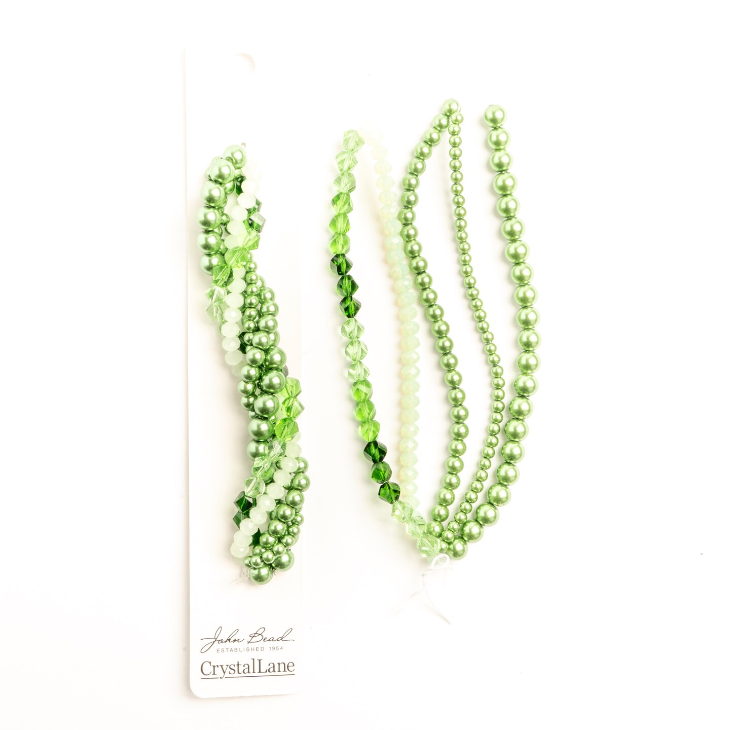 Crystal Lane DIY Fern Twisted Glass &#x26; Pearls Beads, 5 Strands