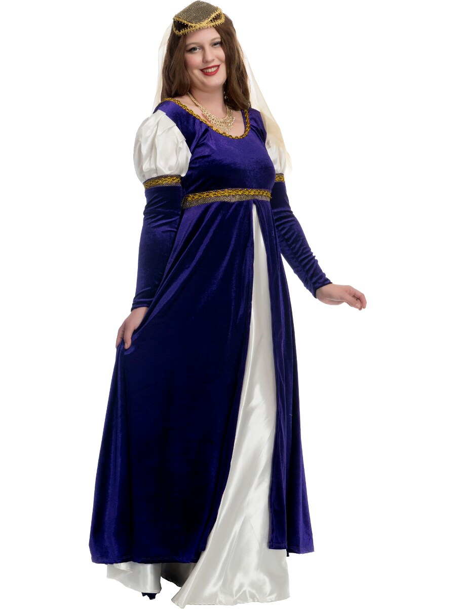 Adult&#x27;s Womens Lady Of Camelot Medieval Renaissance Purple Dress Costume