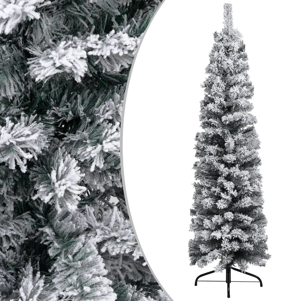 Slim artificial christmas tree with flocked snow green 4 ft pvc michaels