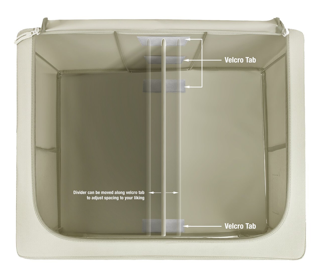 Sorbus Foldable Storage Bin Set with Divided Interior, Large Clear Window & Carry Handles - (Two Sections)