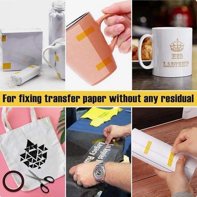20 rolls Heat resistant Tapes sublimation Press Transfer Thermal TAWNY 6mmx30m SUBLITAPE