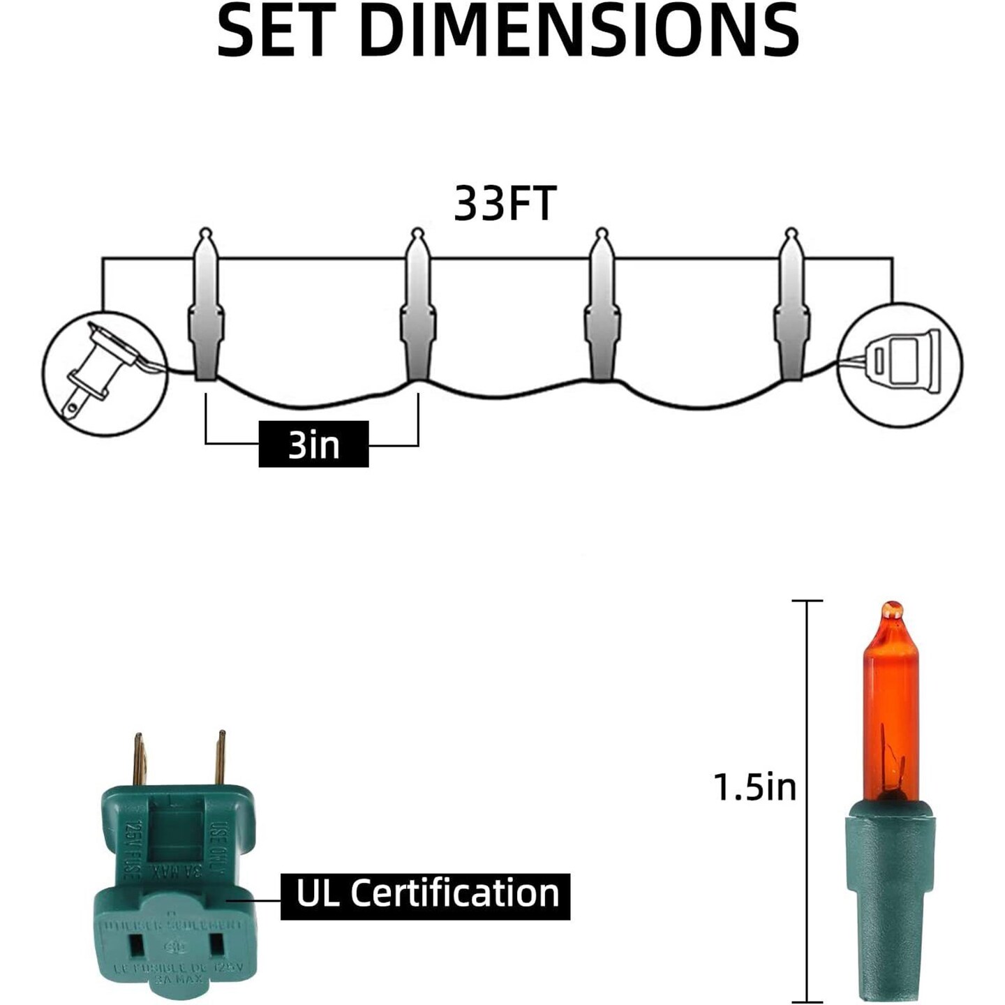 Multicolor Christmas Lights with Green Wire, 66 Feet 300 Count