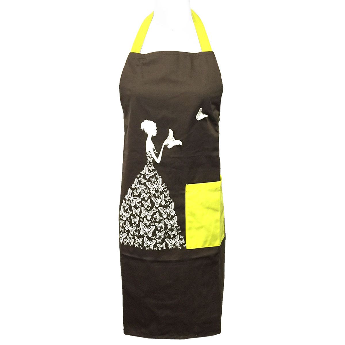 Wrapables Butterfly Girl Adjustable Work Apron, Brown