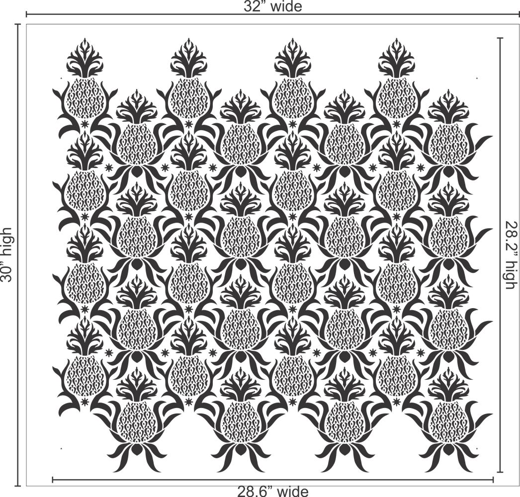 Antique Pineapple Wall Stencil