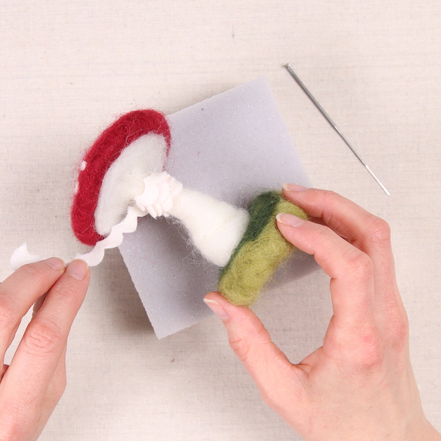 Mushroom Needle Felting Kit, Crimson Toadstool