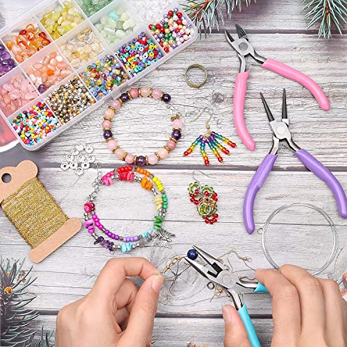 3 Pack Jewelry Pliers Set Tools Includes Needle Nose Pliers Round Nose Pliers Wire Cutters Chain Nose Pliers for Jewelry Making Repair, Wire Wrapping, Beading and Crafts