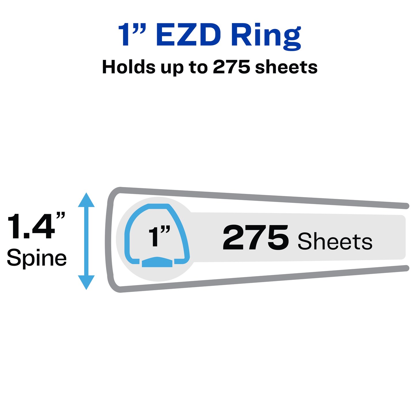 Avery Heavy-Duty 3 Ring Binders, 1 Inch One Touch EZD Rings, 2 Black Binders (46047)