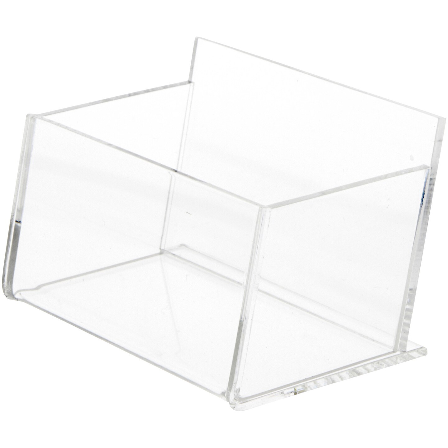 Plymor Clear Acrylic Deluxe Business Card Holder &#x26; Display (Horizontal), 2.5&#x22; W x 4&#x22; D x 2.625&#x22; H