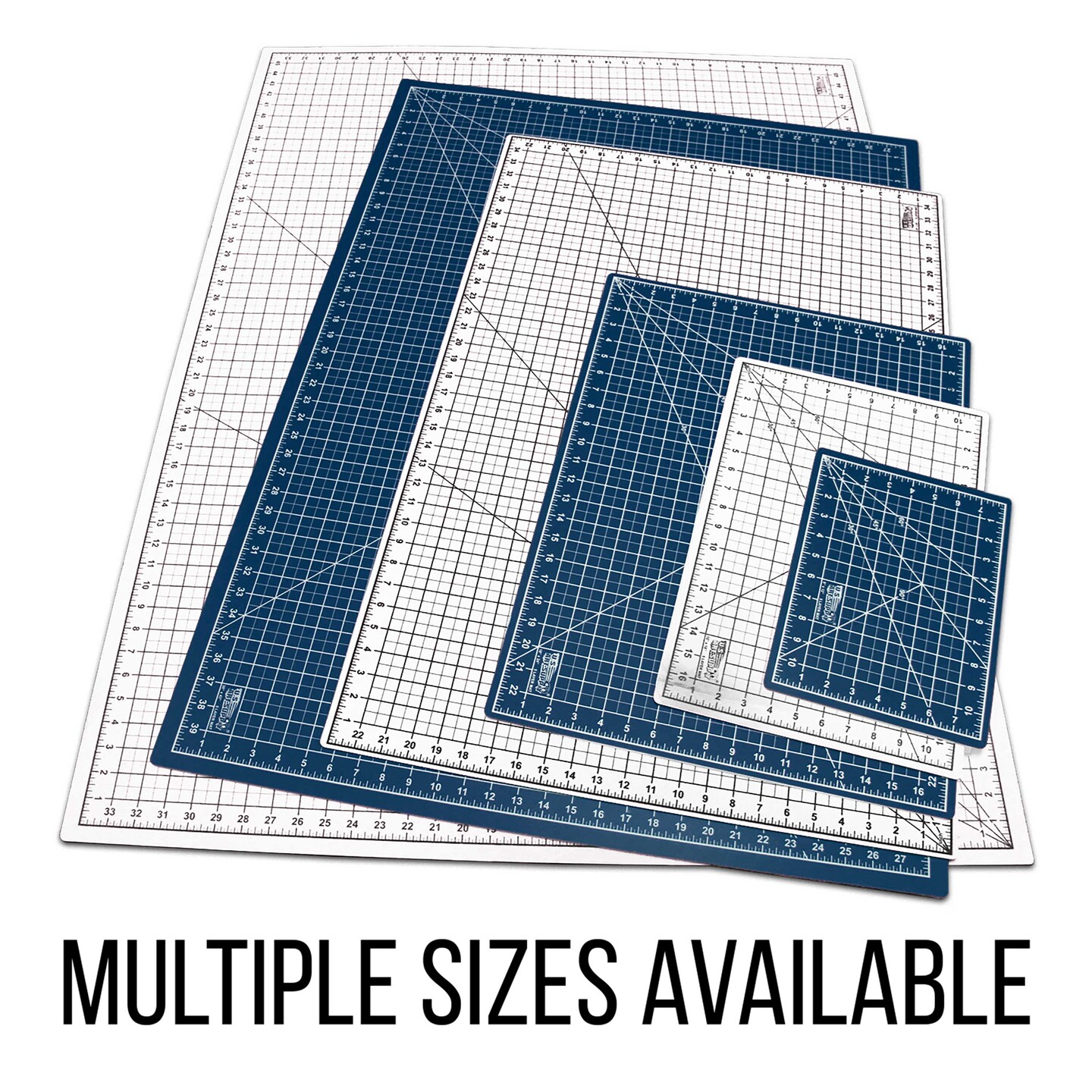 18" x 24" Self-Healing Cutting Mat 5-Ply (2 Pack) - Double-Sided White/Blue Craft Mat, Non-Slip Cutting Mats for Crafts, Sewing, Quilting, Scrapbooking