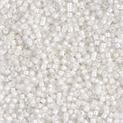 Miyuki Delica Bead 11/0, DB0066, White Lined Crystal AB, 5 grams