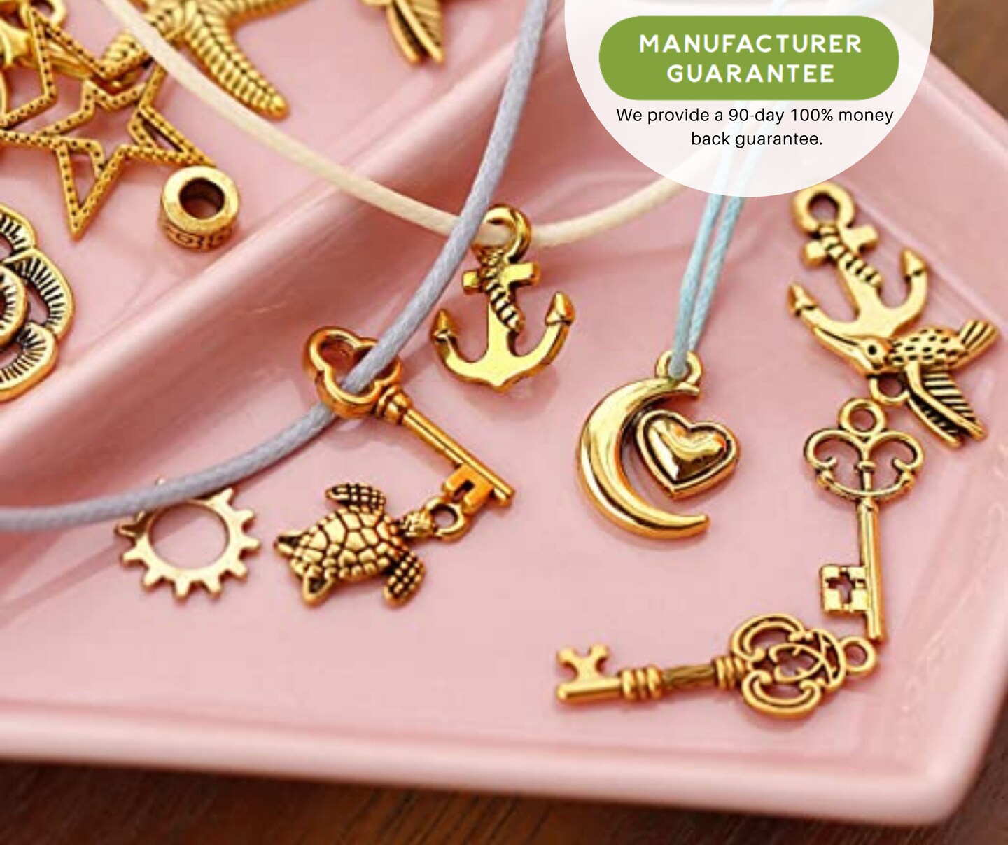Incraftables 100pcs Gold Charms for Jewelry Making with 15pcs Clasps