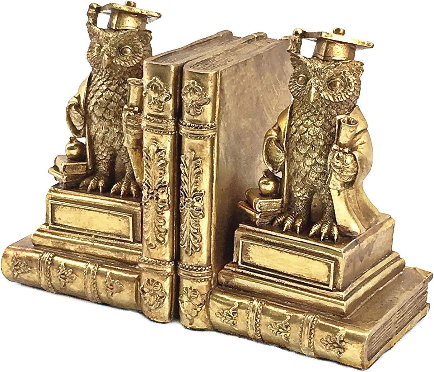 Decorative Bookends Owl Birds Modern Book Ends Supports Bookrack Desk Unique Kids Bookshelf Heavy Duty Non Skid Boho Home Decor Pair 8 Inch