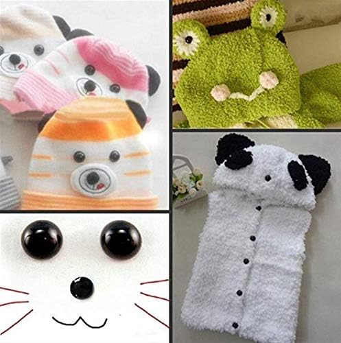 100PCS 10mm DIY Black Plastic Solid Safety Eyes Sewing Crafting Eyes Buttons for Bear Doll Puppet Plush Animal Toy