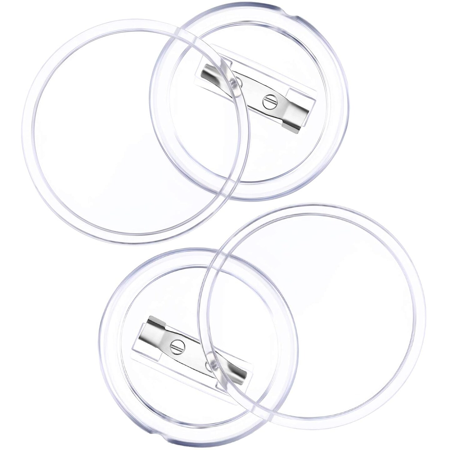 50 Pack Acrylic Button Pins Badge Clear Pins Buttons Badges Kit for Christmas Craft Supplies, DIY Badges (2.4 Inch)