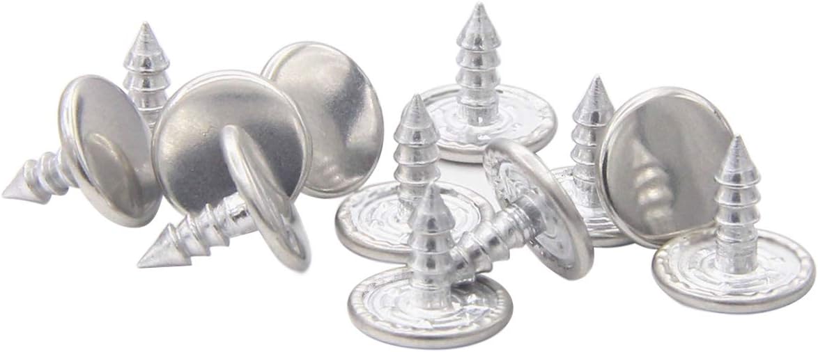 12 Sets Jean Tack Buttons Metal Replacement Kit, Matte Silver (Silver)