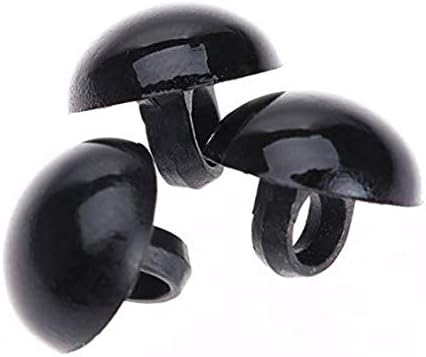 100PCS 10mm DIY Black Plastic Solid Safety Eyes Sewing Crafting Eyes Buttons for Bear Doll Puppet Plush Animal Toy