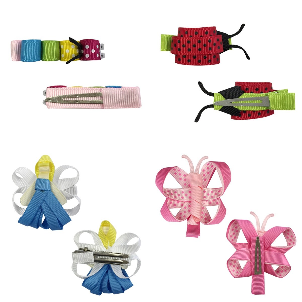 Wrapables Baby Toddler Ribbon Sculpture Hair Clips (Set of 10)