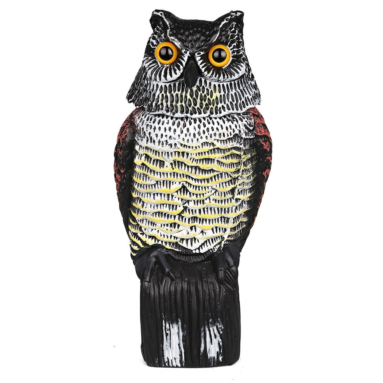 SKUSHOPS Lifelike Owl Decoy with 360 Degree Rotatable Head Scare Bird Squirrel Away Pest Repellent Bird Deterrent