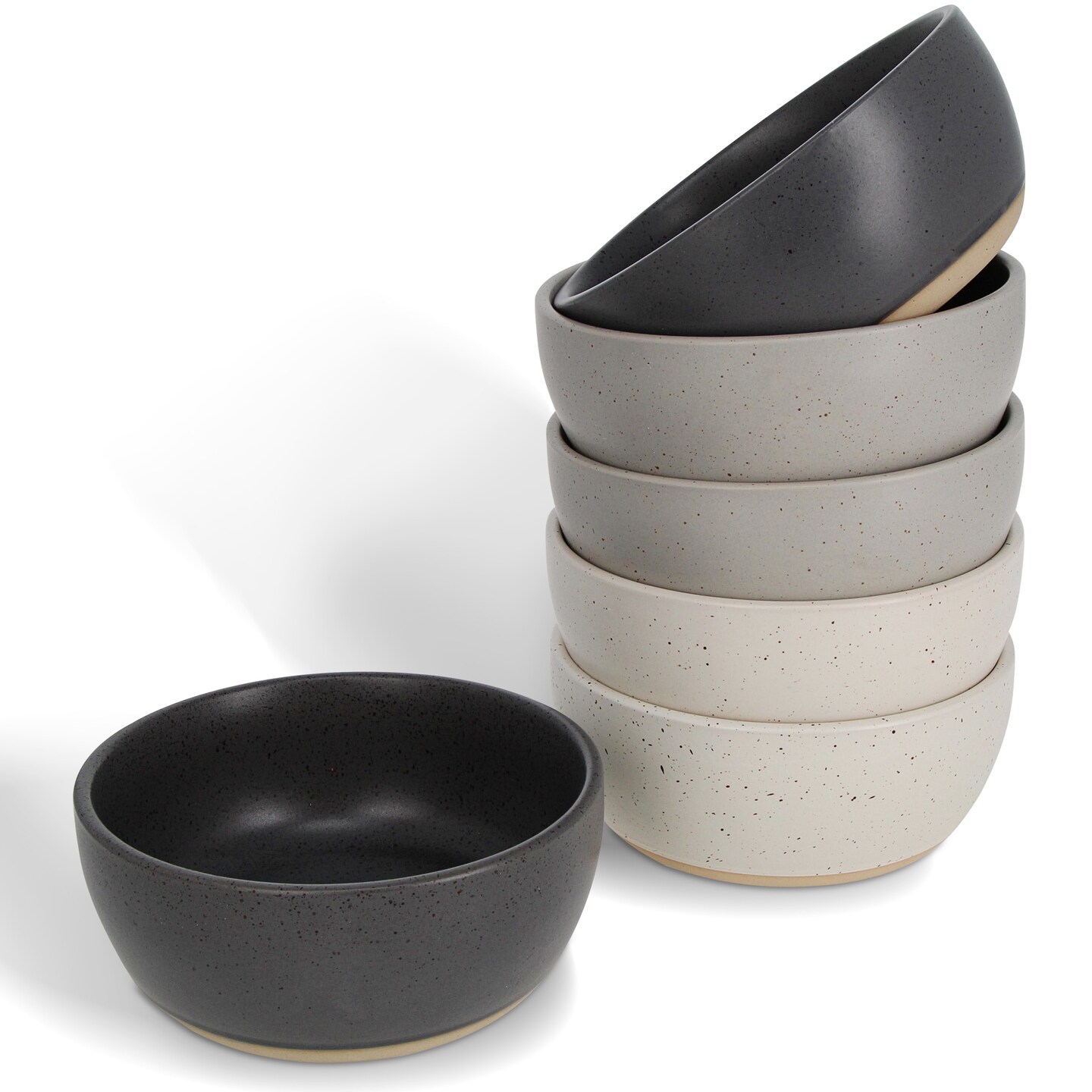 Potted Pans Ceramic Dinnerware Sets - 6 Piece Modern Neutral Kitchen Dishes