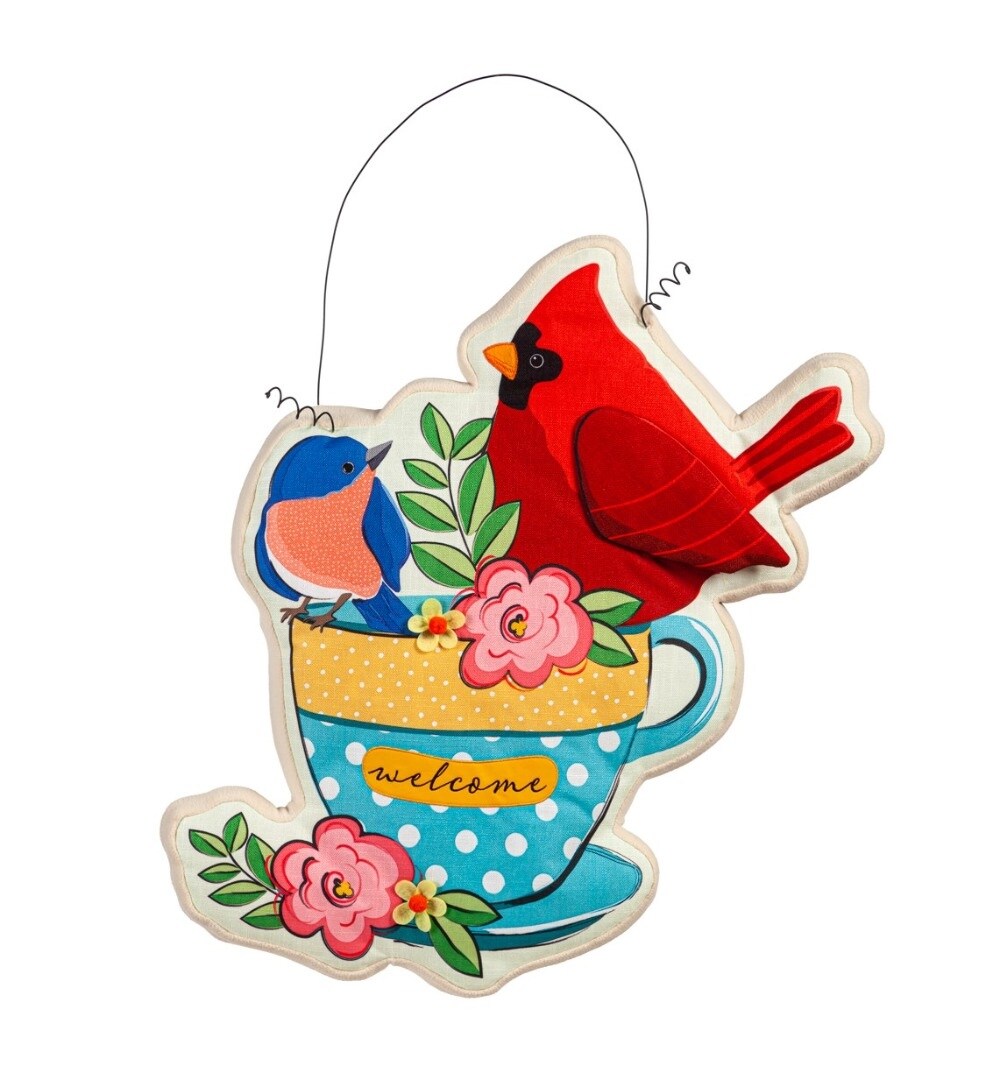 Spring Songbirds Welcome Estate Door Decoration Hanger