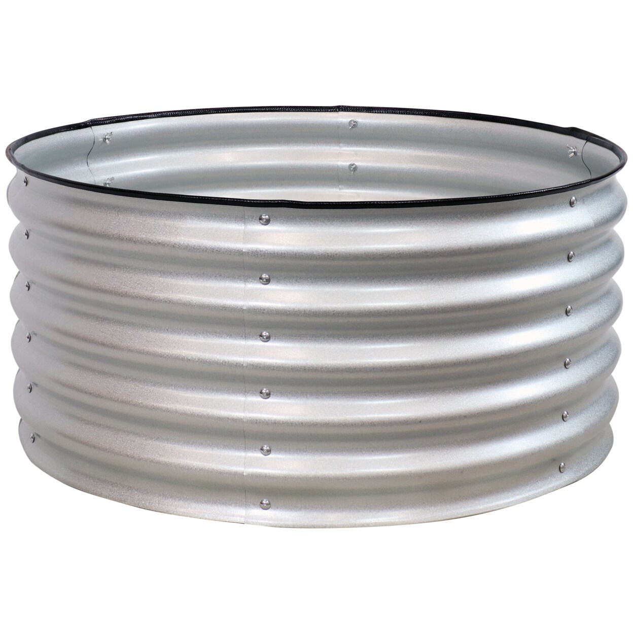 Sunnydaze Galvalume Steel Round Raised Garden Bed - Silver - 36 In