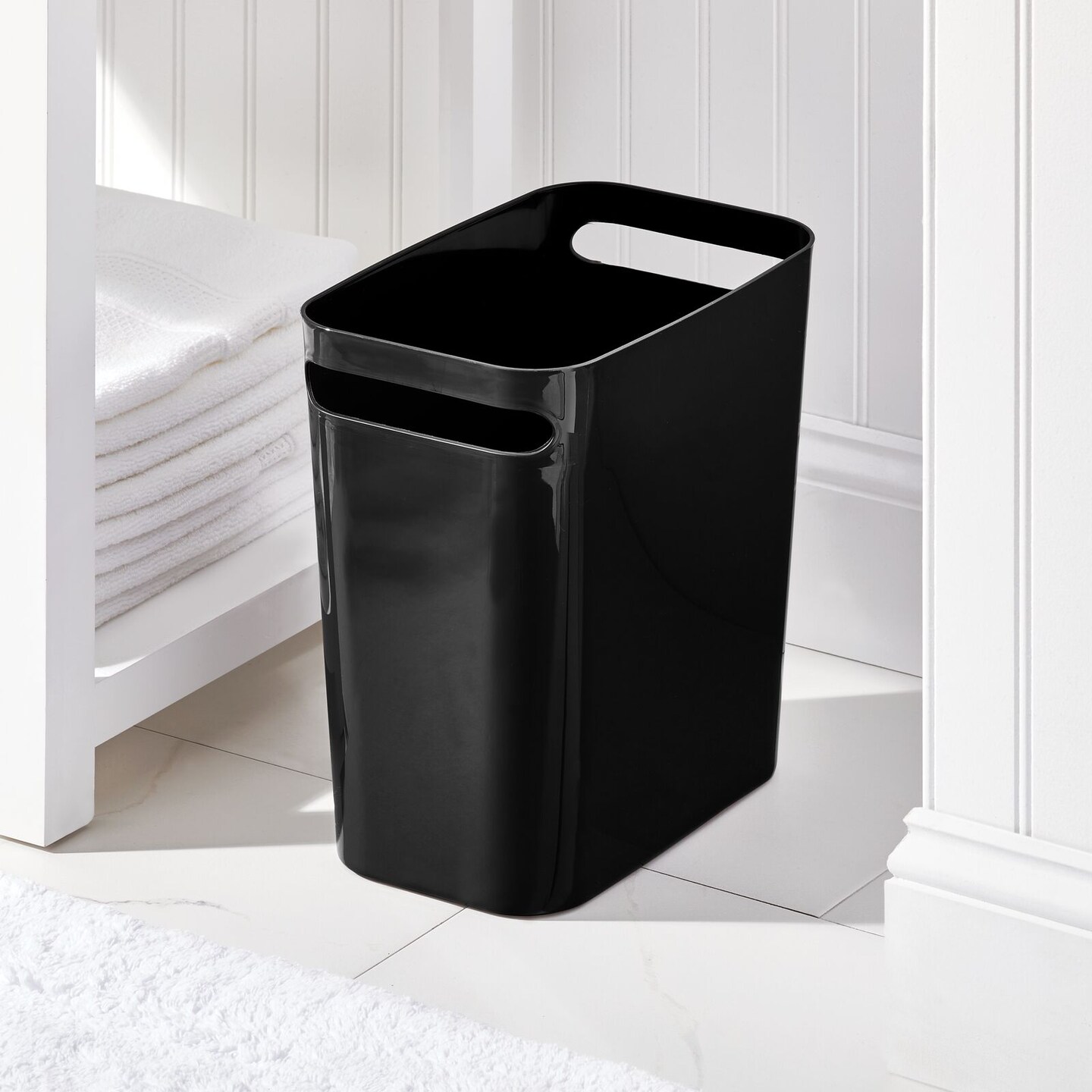 mDesign Plastic Slim Large 2.5 Gallon Trash Can Wastebasket