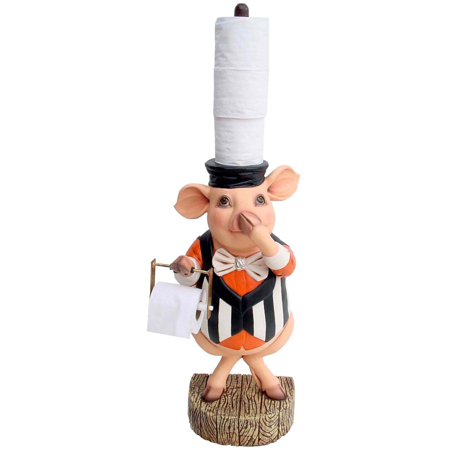 Pig Toilet Paper Holder Statue