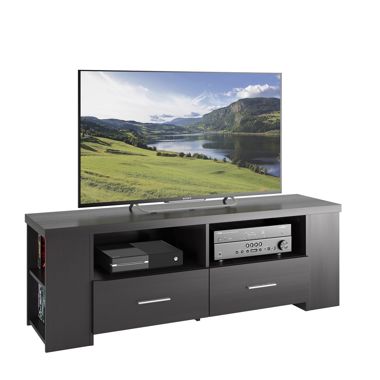 Corliving Bromley Ravenwood Black Tv Bench For Tvs Up To 75&#x22;