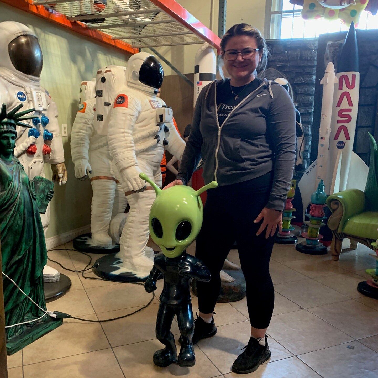 Dancing Alien Life Size Statue