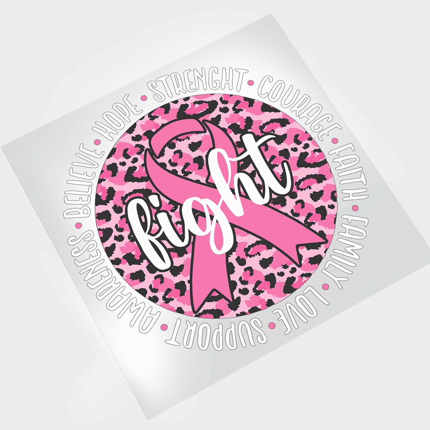 Fight: Breast Cancer Awareness DTF Transfer