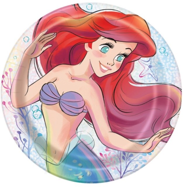 Disney The Little Mermaid Round 9&#x22; Dinner Plates, 8ct