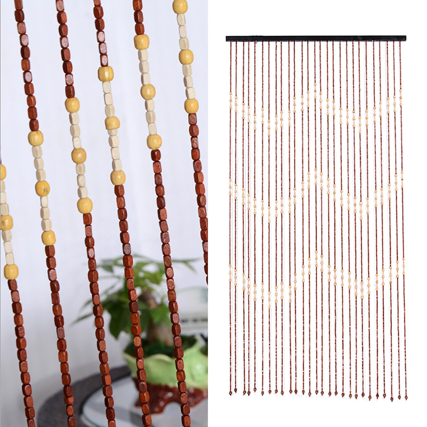 Kitcheniva Bamboo Bead Curtain String Door Curtains