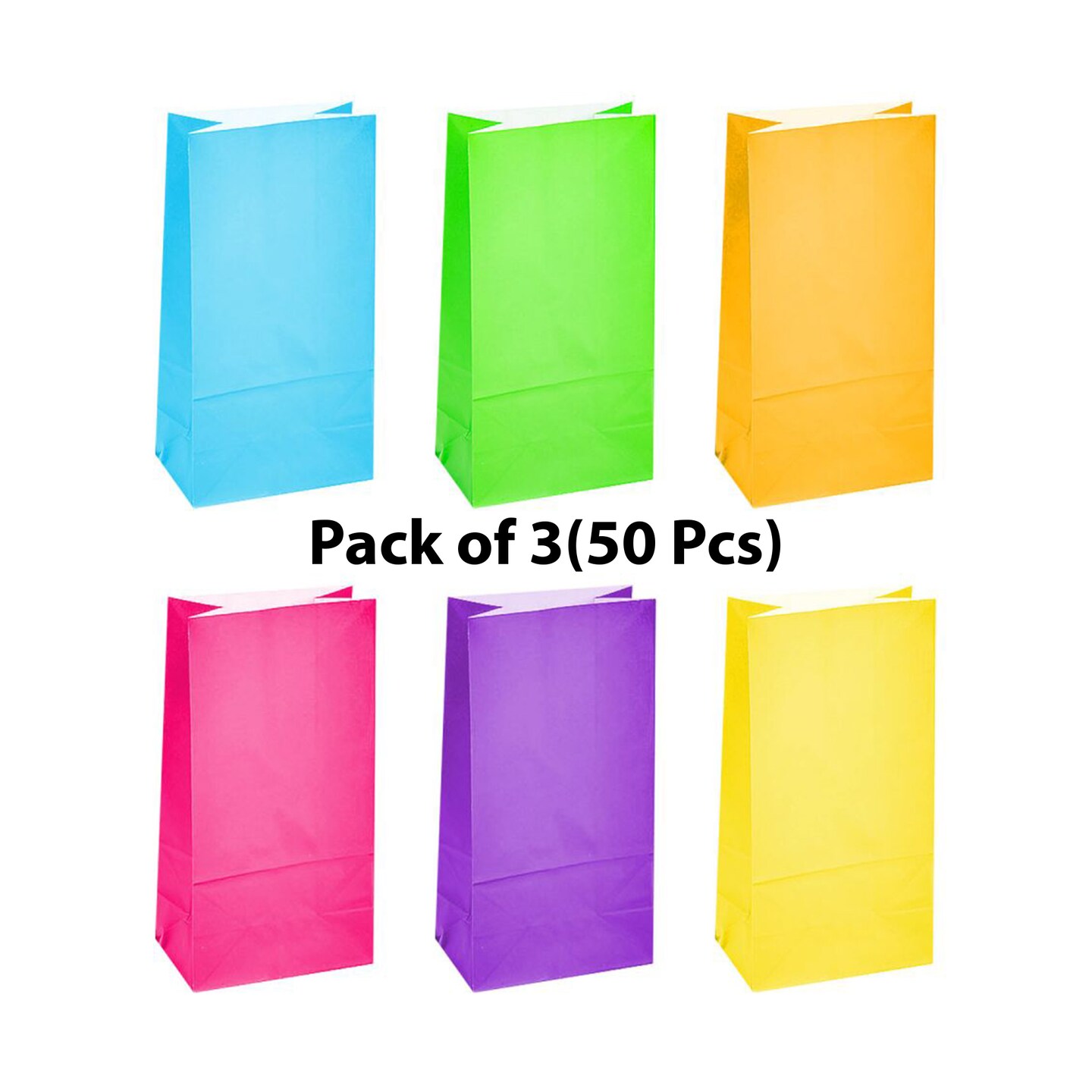 Bright Neon Paper Treat Bags 10 inches tall by 5 inches wide, Parties, and DIY Projects | RAHEEV®