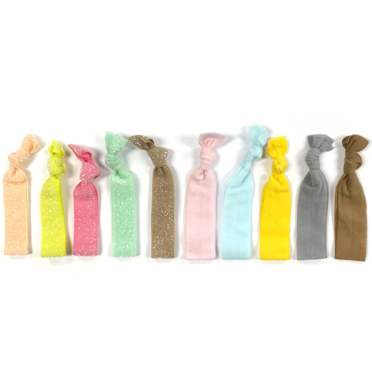 Wrapables 10 Pack Elastic Hair Ties Ponytail Holder, Casual Shimmer