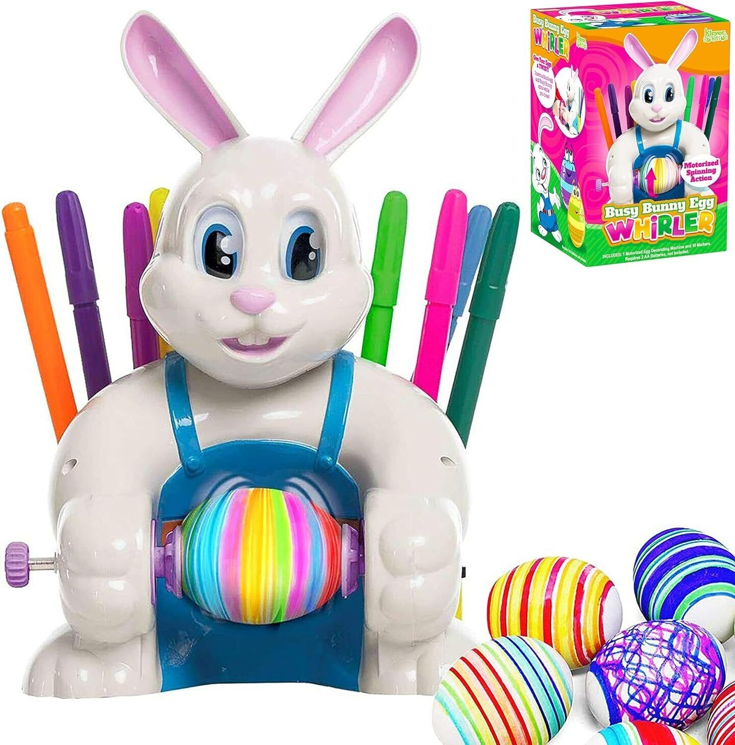 Motorized Easter Egg Decorator Kit Battery Driven Busy Bunny Egg Spinner Whirler