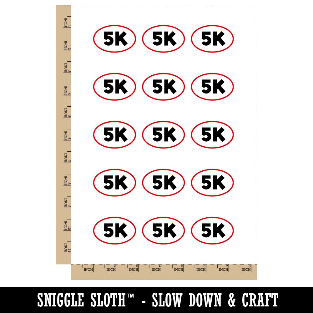 5k Euro Oval Race Running Runner Temporary Tattoo Water Resistant Fake Body Art Set Collection (1 Sheet)