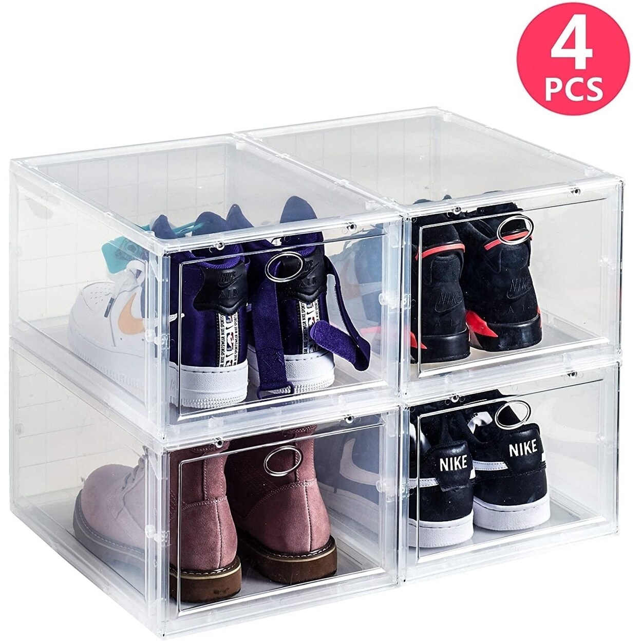 Clear plastic shoe fashion drawers