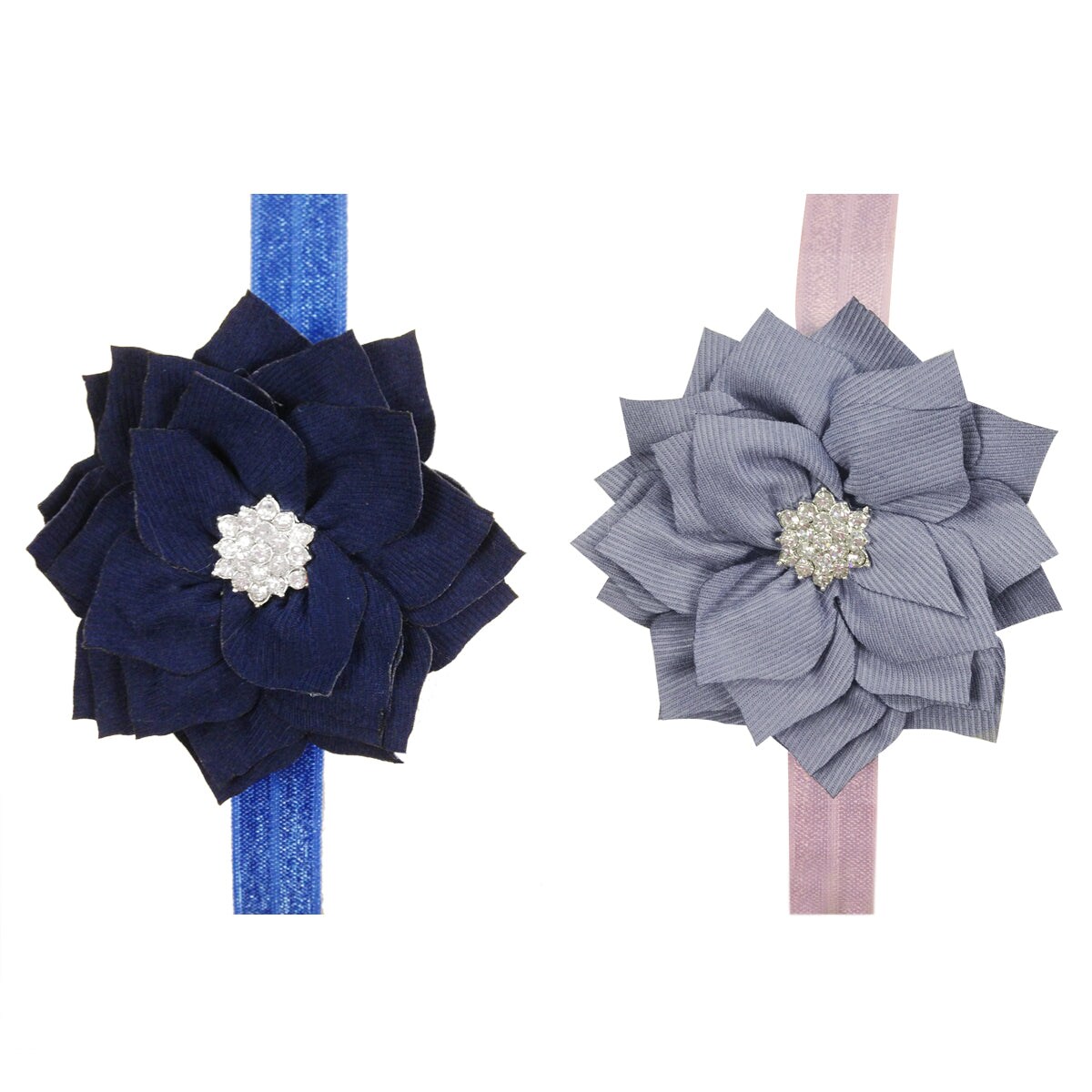 Wrapables Set of 8 Assorted Starry Flower Shimmer Baby Headbands