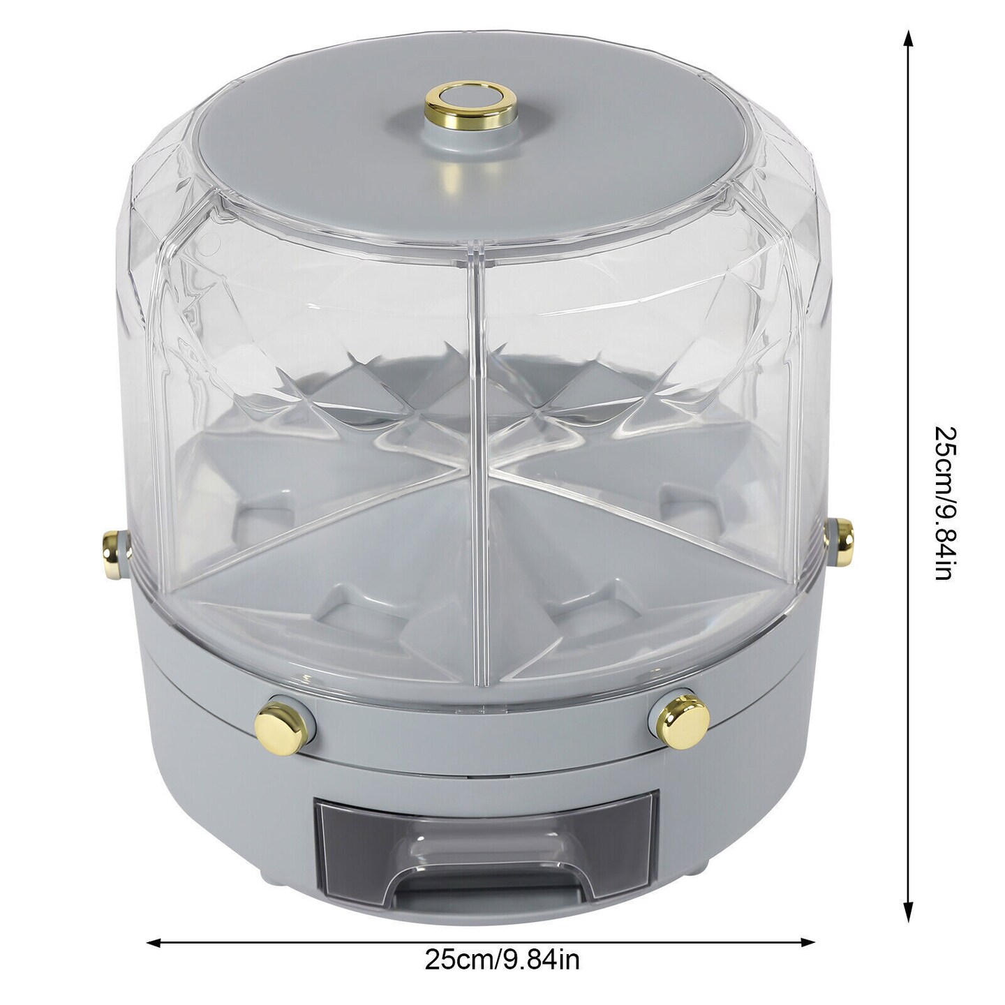 Kitcheniva 6-Grid Rotating Rice Dry Grain Food Dispenser Container