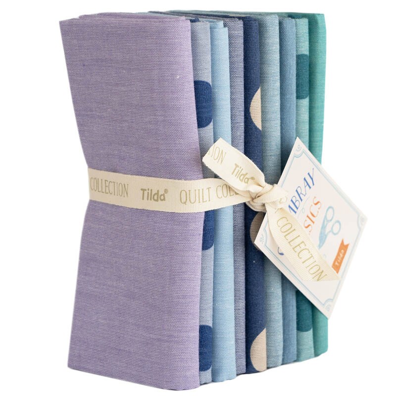 Tilda Fabrics Chambray Basics Summer Fat Quarter Bundle -20&#x22; x 22&#x22; - 100% Cotton