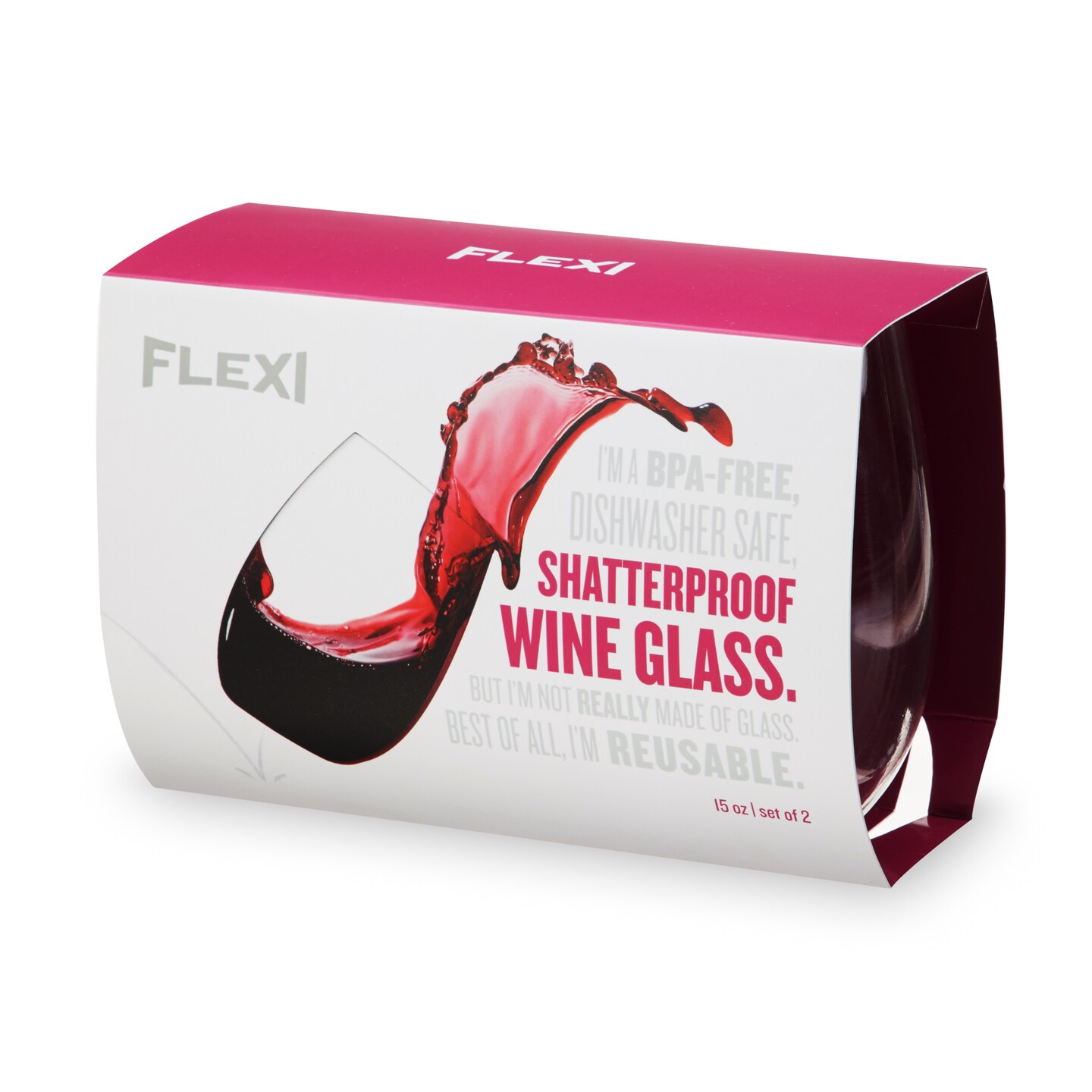 Flexi Stemless Wine Glasses, Set of 2