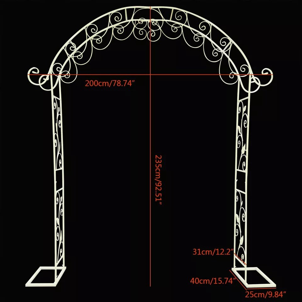 Wedding Arch Garden Backdrop Metal Flower Stand Flower for Birthday Decor 7.7Ft